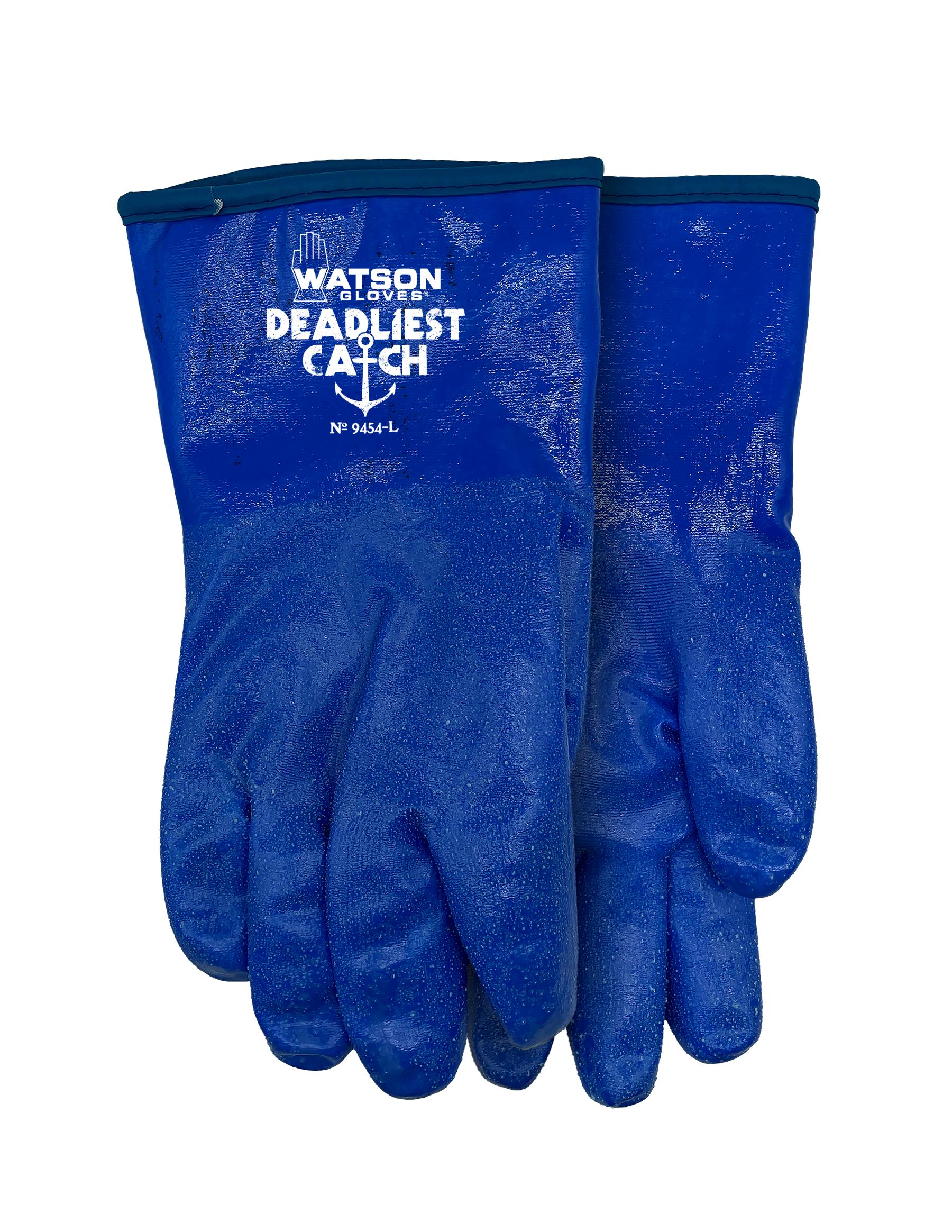 Watson 9454 Deadliest Catch Gloves, Blue, Acrylic Lining, Resists: Water, Gauntlet Cuff