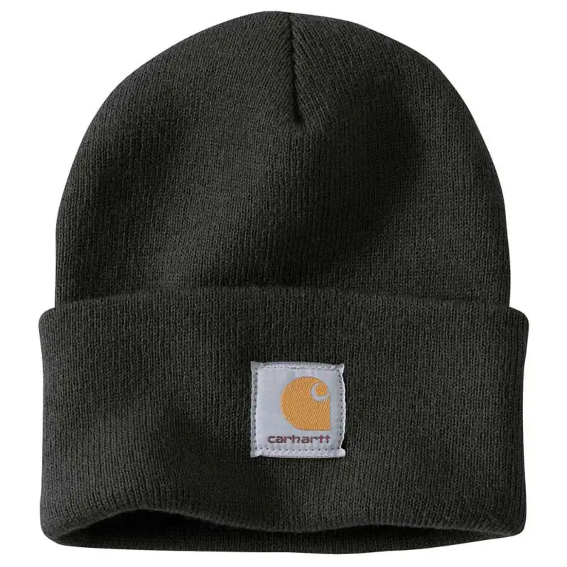 Carhartt® Force® A18-BLK-OFA Men's Solid Stretchable Unlined Watch Hat, Universal, Black, Acrylic Stretchable Rib Knit Fabric