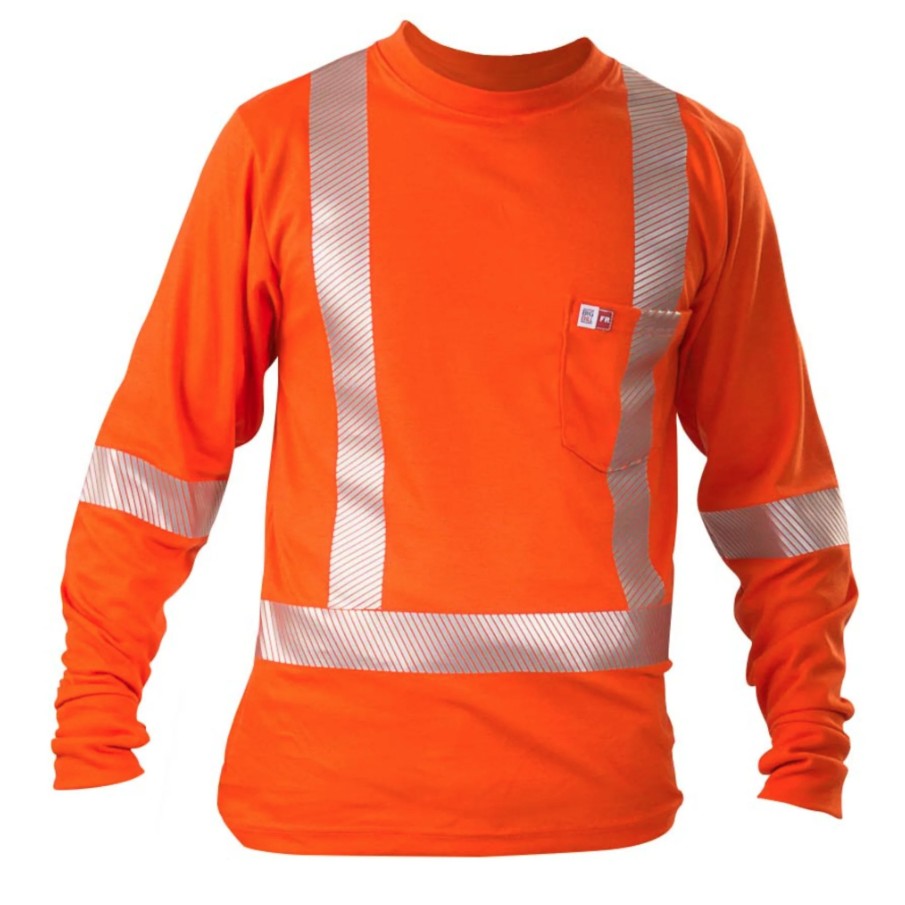 Big Bill® SRT5PD6 High Visibility Athletic Performance FR Long Sleeve T-Shirt - Orange (Select Size)