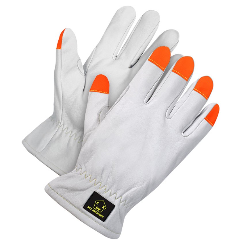 BDG Cut-X 20-1-1891 Premium Grade Cut-Resistant Driver's Gloves, Uncoated Coating, Slip-On Cuff, Resists: Cut and Puncture, ANSI Cut-Resistance Level: A5, ANSI Puncture-Resistance Level: 3, Left/Right Hand