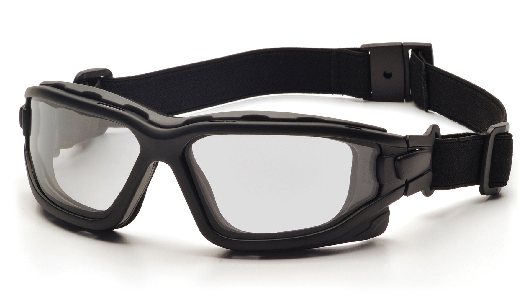 Pyramex® I-Force® Slim SB7010SDNT Lightweight Sporty Style Safety Eyewear With Black Temples/Strap, H2X Anti-Fog, Clear Lens, Dual Framed Frame, Black, Nylon Frame, Polycarbonate Lens, ANSI Z87.1, CAN/CSA Z94.3-15, CE EN166, MIL-PRF 32432