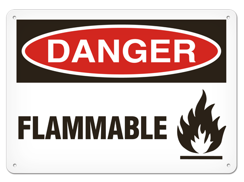 INCOM SS1026 - 10″ x 14″ DANGER - Flammable Safety Sign