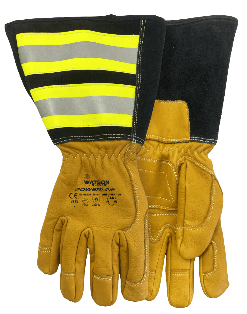 Watson 3775 Glove Powerline™ Heavy Duty Dryhide™ Water Resistant Cowhide Leather 6″ Gauntlet style cuff with leather gore