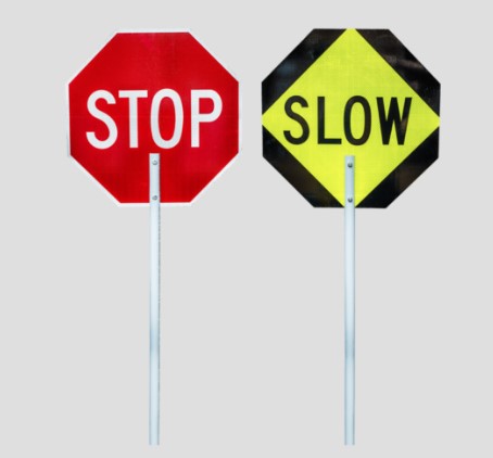 Sign Diamond Grade Stop/Slow With 5Ft Handle 2001 Reg.