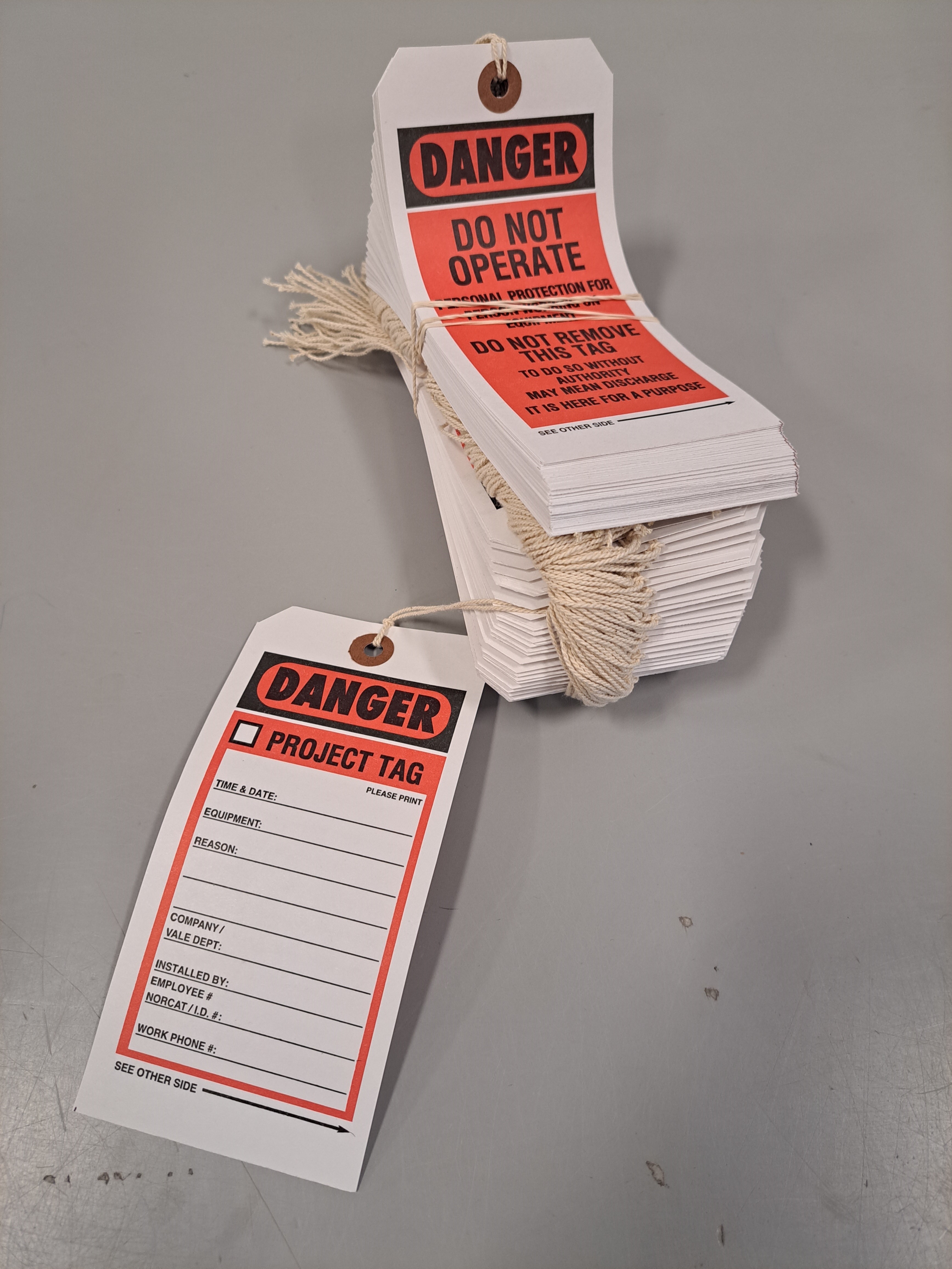 Tag,Danger Do Not Operate, Project