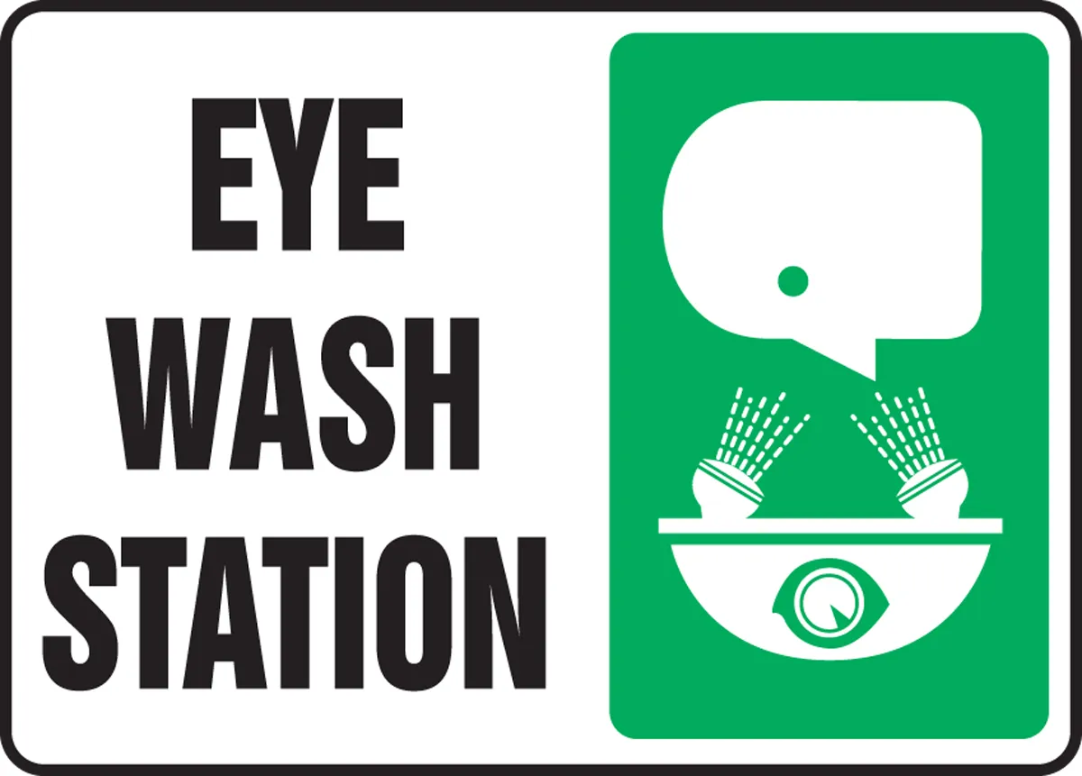 Sign Eye Wash Station 7 X 10 IN Plastic