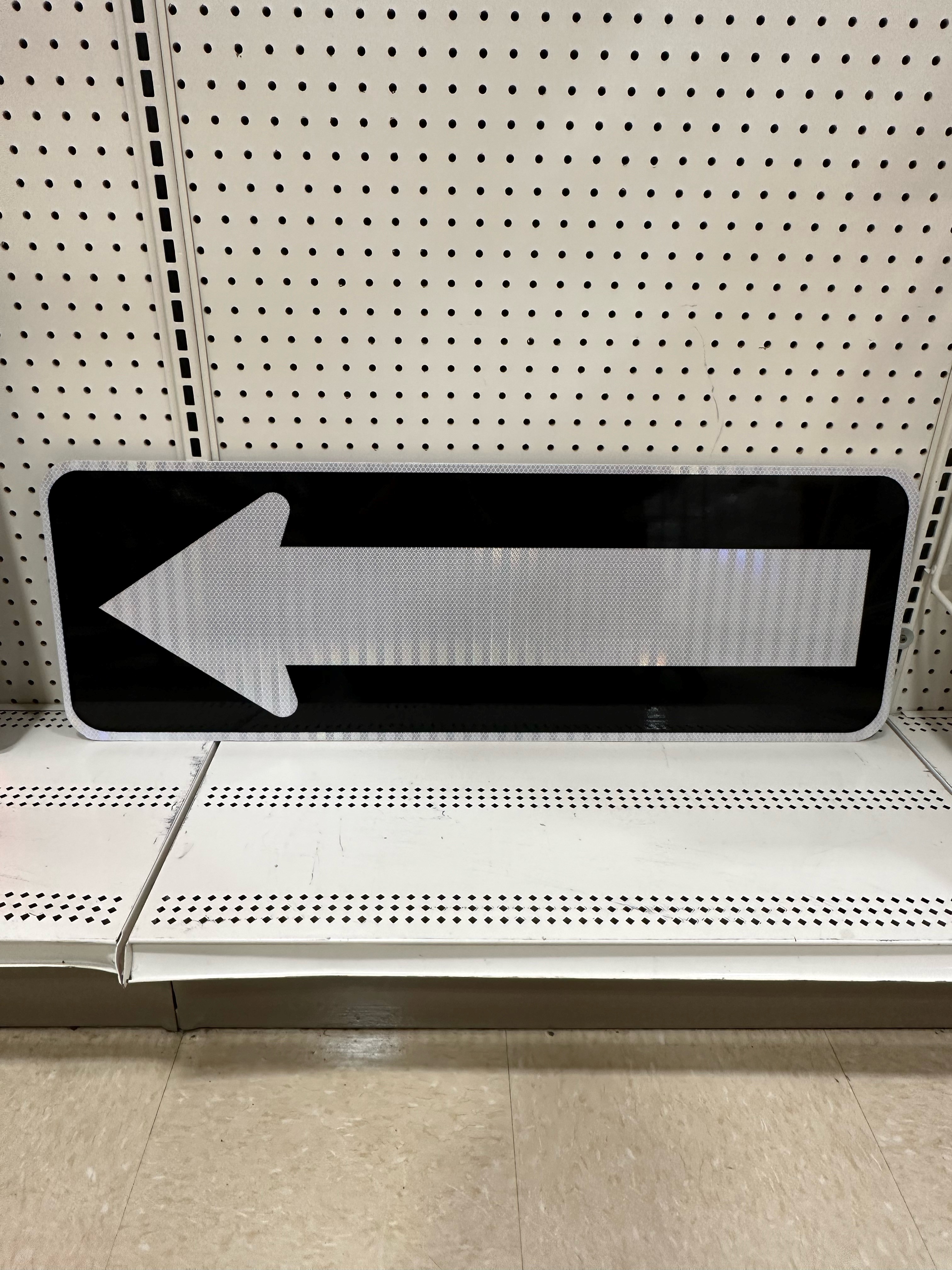 SIGN, "ONE WAY" LEFT ARROW, 12" x 35"