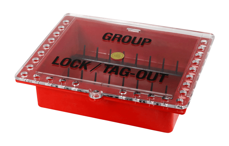 Lockout Box, Group,16 Keys, Red