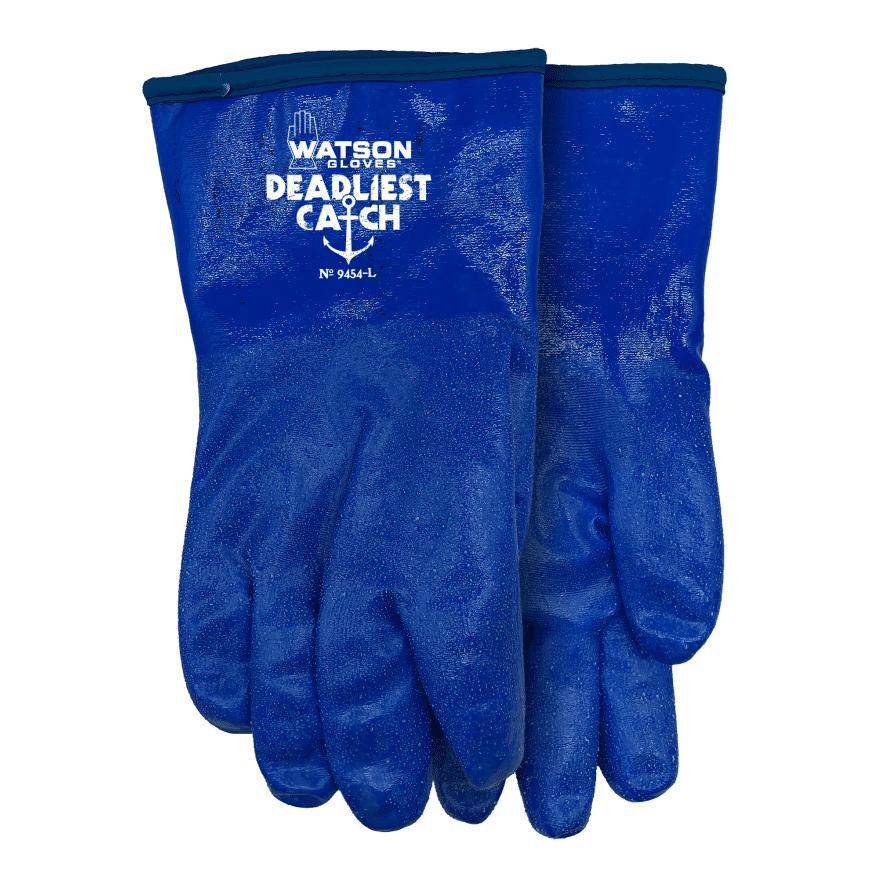 Watson, 9454-M, Gloves, M Size, Polyurethane Palm, Blue, Straight Style, Acrylic Lining, Gauntlet Cuff
